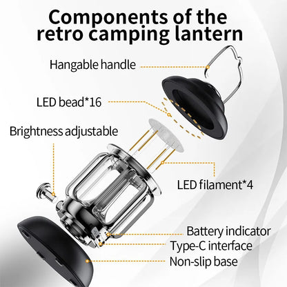 Outdoor LED Camping Lantern - USB Rechargeable - Waterproof