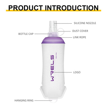 Silicone Soft Flask Water Bottle for  Camping/Hiking