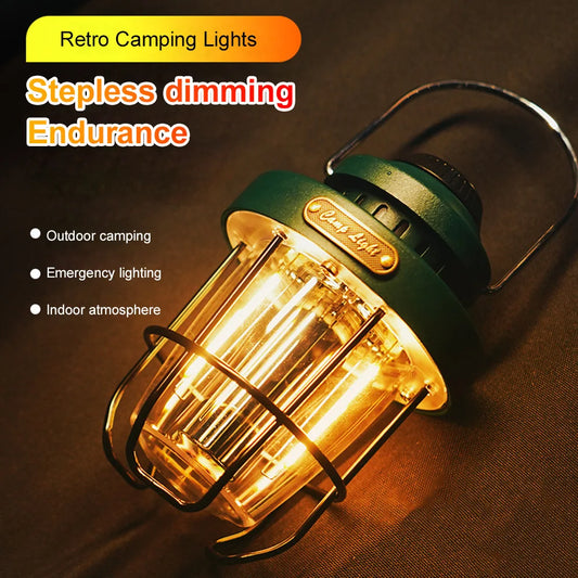 Retro Camping Lantern USB Rechargeable/LED