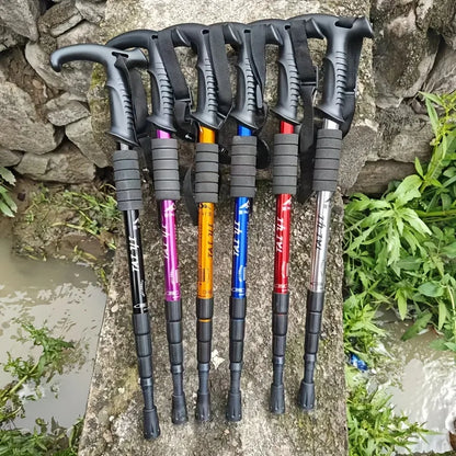 Ultra-light Trekking Poles with Adjustable T-Handle & Shock Absorption. Comfort Grip, Ideal for Hiking.
