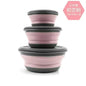 Folding Silicone Bowl 3Pcs/Set with Lid For Camping