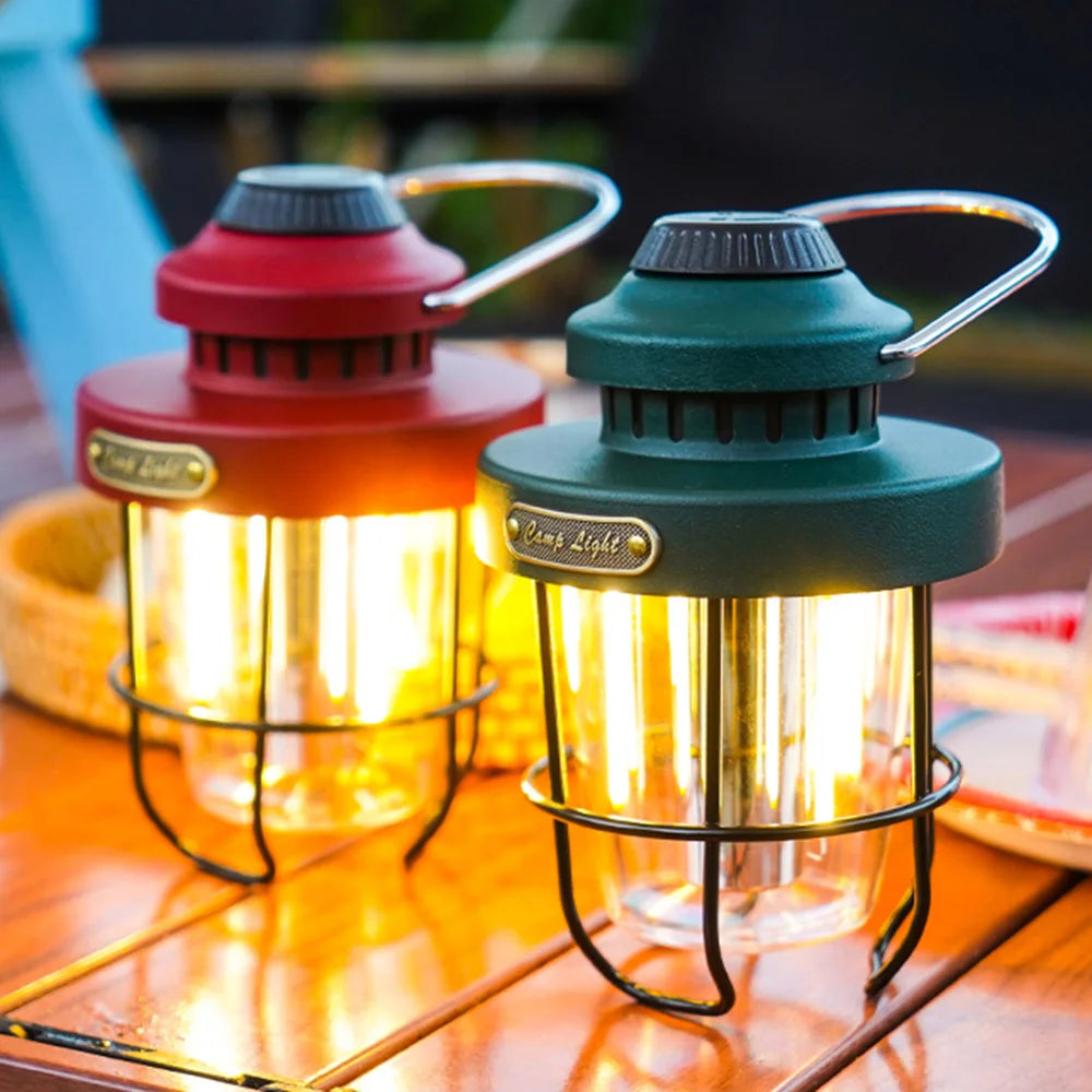 Retro Camping Lantern USB Rechargeable/LED