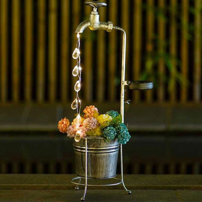 Watering Tap Solar Lights Durable Retro Outdoor Garden Decor