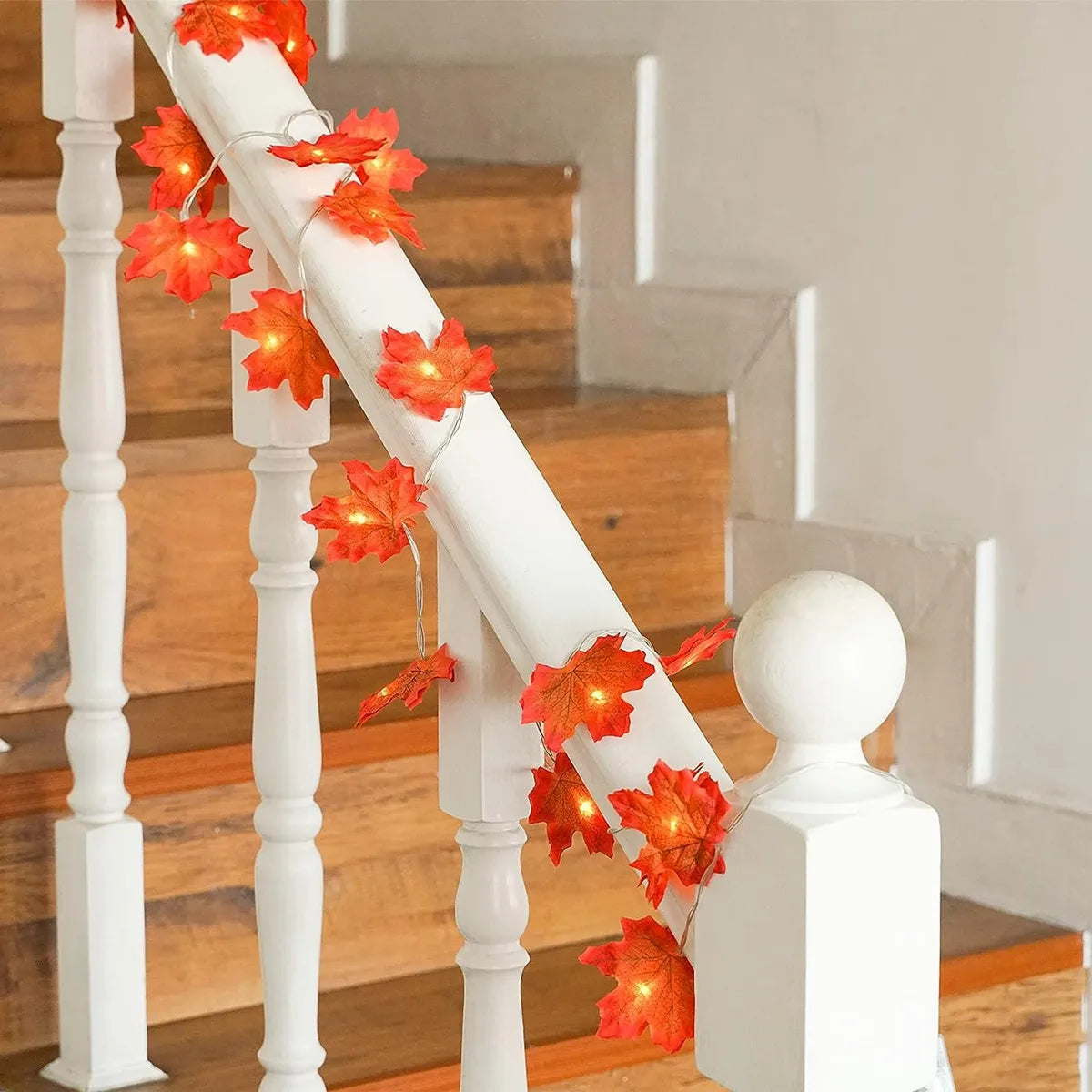 Maple Leaf String Lights Battery Powered Outdoor Decoration