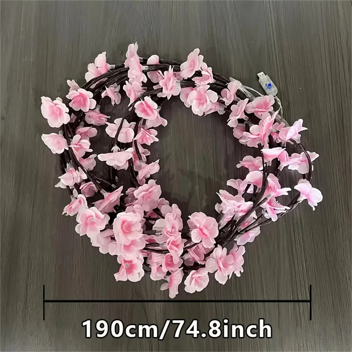 Cherry Blossom 96 Led USB Tree Branch Rattan Lights 8 Modes Color