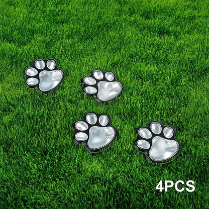 Paw Print Solar Outdoor Garden Path Lights, Solar Lights (4pcs)