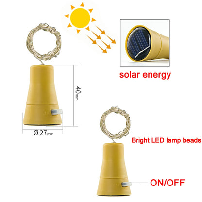 Solar Power Wine Bottle Lights LED String Light Outdoor Decoration