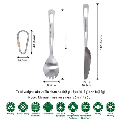 Boundless Voyage Titanium Knife Fork Spoon Chopsticks Tableware Set Drinkware Straw Flatware Outdoor Camping Picnic Cutlery