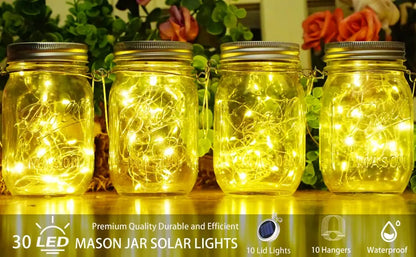 Mason Jar Firefly Solar String Lights 20 (Mason Jar Not Included)