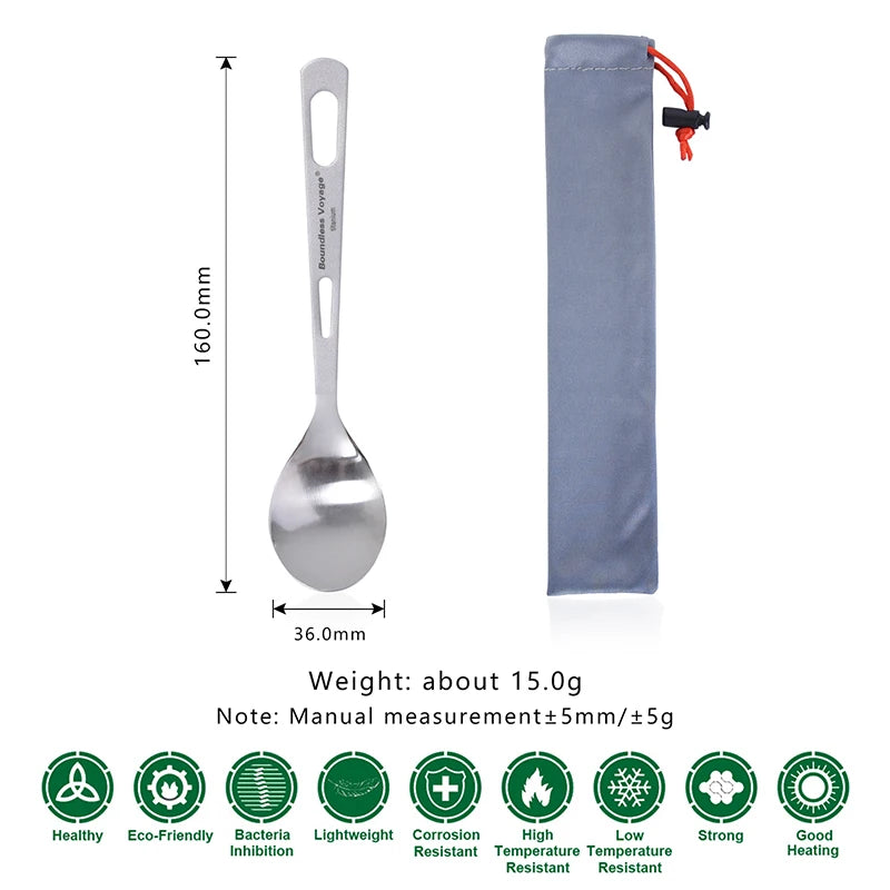 Boundless Voyage Titanium Knife Fork Spoon Chopsticks Tableware Set Drinkware Straw Flatware Outdoor Camping Picnic Cutlery