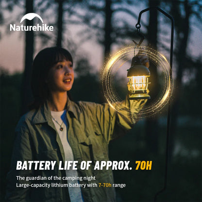 Naturehike 2025 New Camping Lantern - USB  Rechargeable, Waterproof Lamp