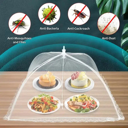 White Mesh Food Tent - Insect Cover for Outdoor Picnics, BBQs