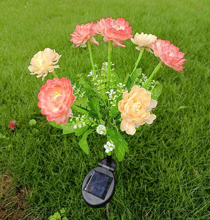 Wedding Party Decoration Flower Party Lamp Solar Outdoor Snow Lotus Flower Lawn Lamp Fairy Lights for Yard Patio Garden Lights