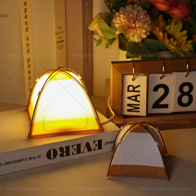 Camping Simulation Small Tent Model Removable Toy Decoration Camping Tent Lampshade Creative Scene Props Display Decoration