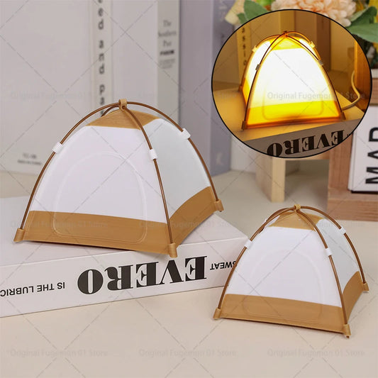 Camping Simulation Small Tent Model Removable Toy Decoration Camping Tent Lampshade Creative Scene Props Display Decoration