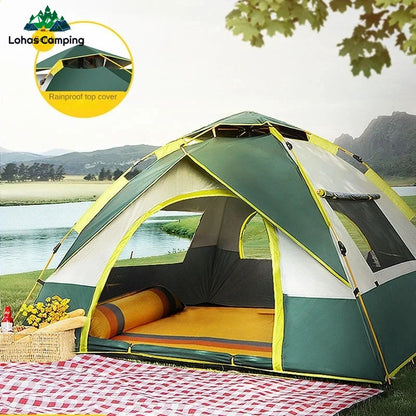 Camping Pop Up Tent Automatic One Touch Set Up (3-4 Person)