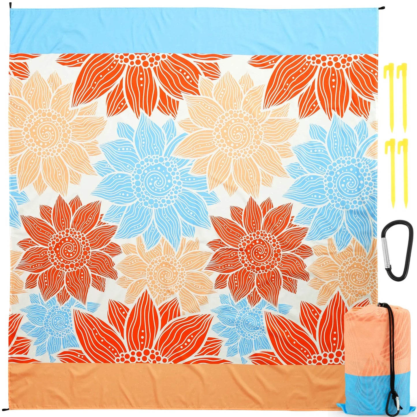 Beach Blanket Picnic Mat 210x200cm Waterproof Sandproof Portable Outdoor Sports Travel Hiking Camping Blanket
