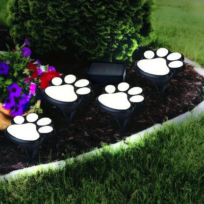 Paw Print Solar Outdoor Garden Path Lights, Solar Lights (4pcs)