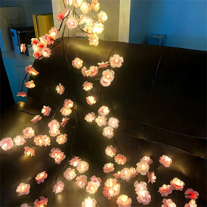 Cherry Blossom 96 Led USB Tree Branch Rattan Lights 8 Modes Color