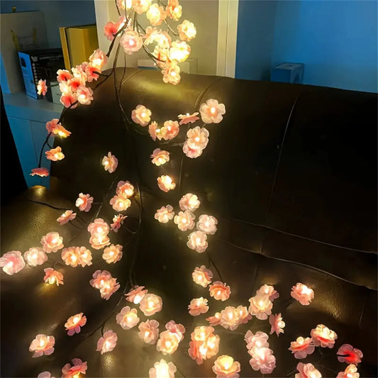 Cherry Blossom 96 Led USB Tree Branch Rattan Lights 8 Modes Color