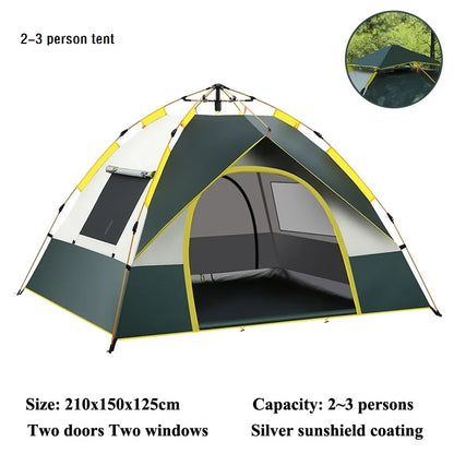 Camping Pop Up Tent Automatic One Touch Set Up (3-4 Person)