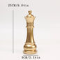 1Pc International Chess Sculpture Decoration, Resin Chess Statue, Gold Chess Pieces Window Display Ornament, Creative Home Decor