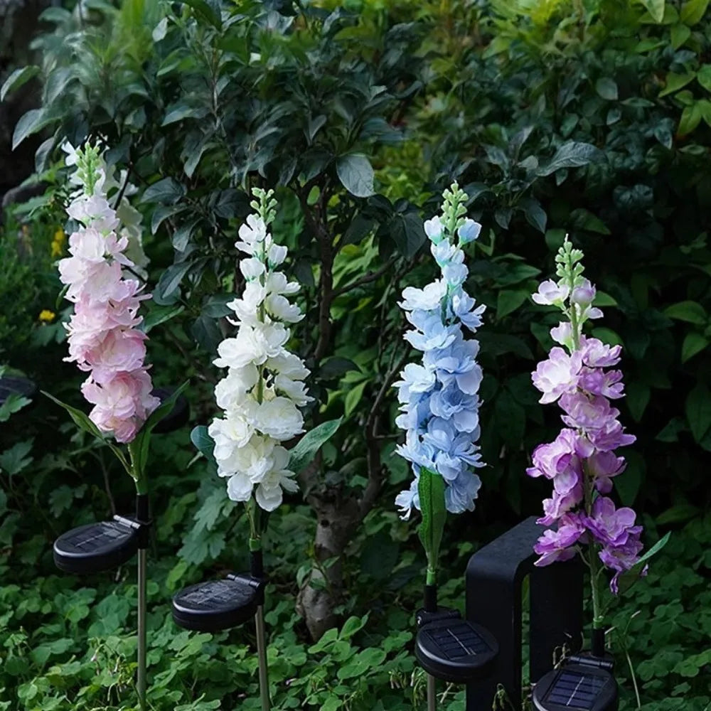 1PC 1Head Solar powered Swallow Grass Plug in Lamp,available in Pink,Blue,White,and Purple,Used for Garden,Outdoor Decoration