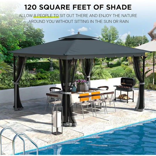 Gazebo (10'×12') with Mosquito Netting