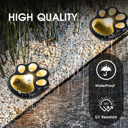 Paw Print Solar Outdoor Garden Path Lights, Solar Lights (4pcs)