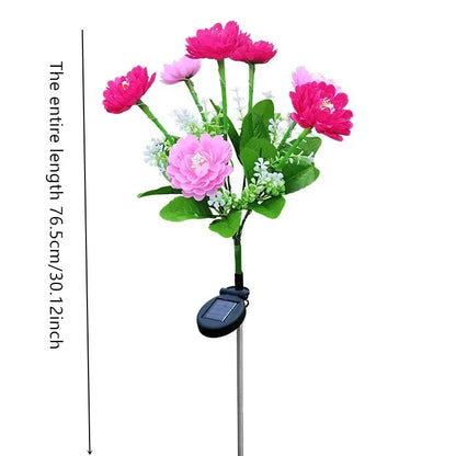 Wedding Party Decoration Flower Party Lamp Solar Outdoor Snow Lotus Flower Lawn Lamp Fairy Lights for Yard Patio Garden Lights