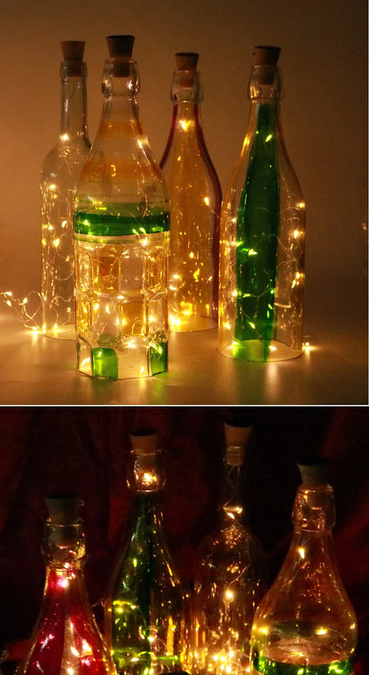 Solar Power Wine Bottle Lights LED String Light Outdoor Decoration