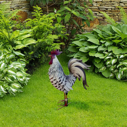 Realistic Metal Chicken Yard Sculpture