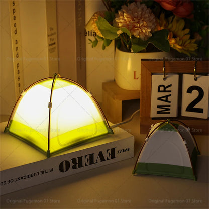 Camping Simulation Small Tent Model Removable Toy Decoration Camping Tent Lampshade Creative Scene Props Display Decoration