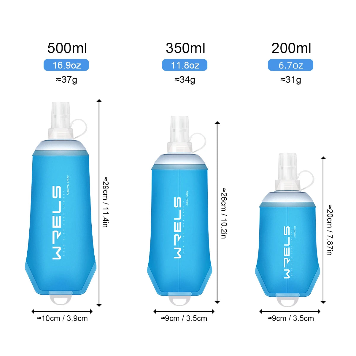 Silicone Soft Flask Water Bottle for  Camping/Hiking