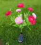 Wedding Party Decoration Flower Party Lamp Solar Outdoor Snow Lotus Flower Lawn Lamp Fairy Lights for Yard Patio Garden Lights