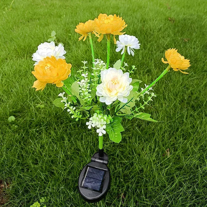 Wedding Party Decoration Flower Party Lamp Solar Outdoor Snow Lotus Flower Lawn Lamp Fairy Lights for Yard Patio Garden Lights