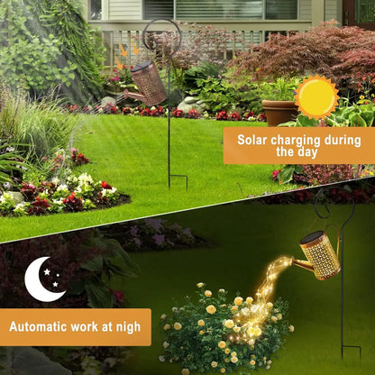 Solar Watering Can Light Hanging Waterfall Lamp Retro Decorations
