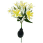 Lily Flower Solar Lights With Warm White Light, Outdoor Garden Decor