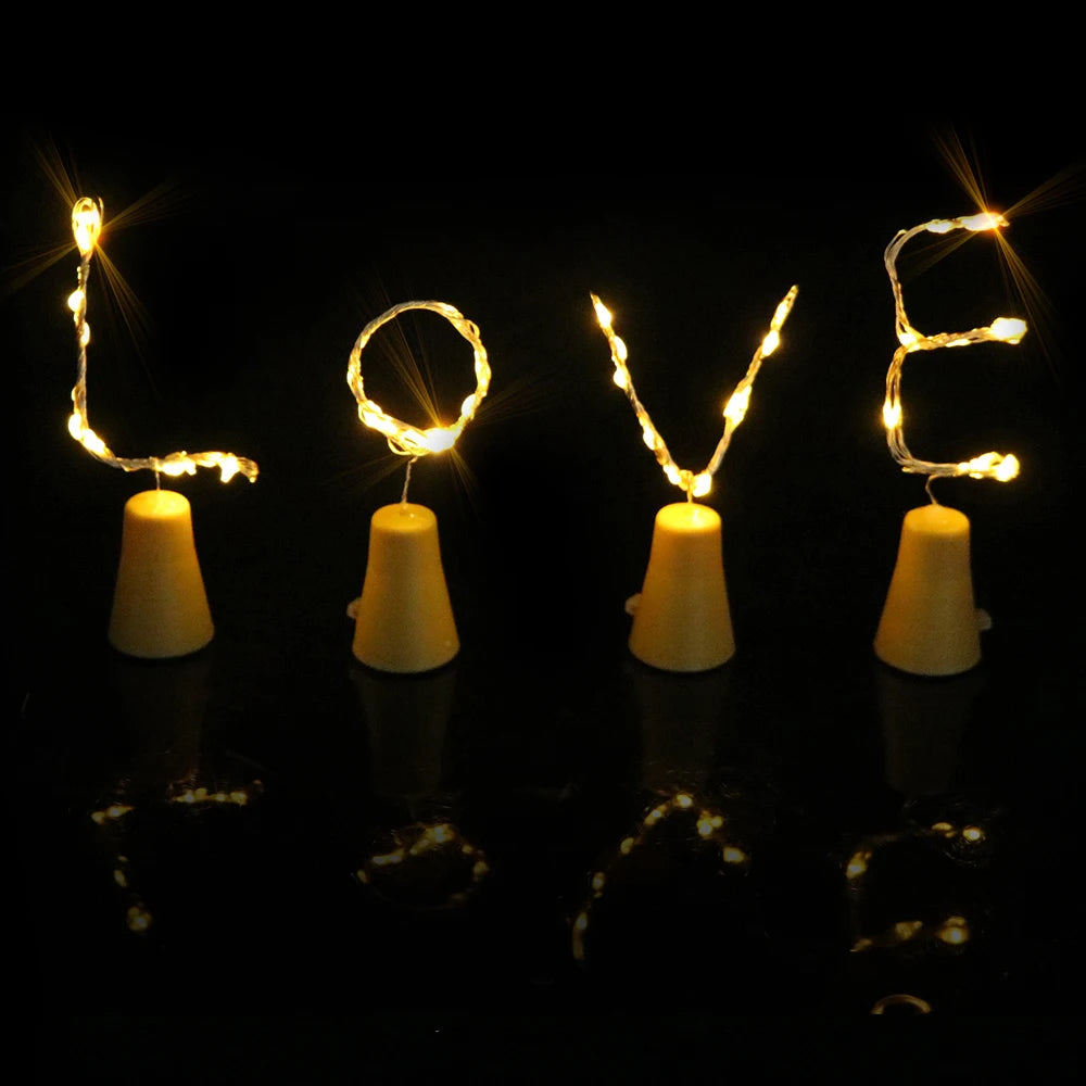 Solar Power Wine Bottle Lights LED String Light Outdoor Decoration