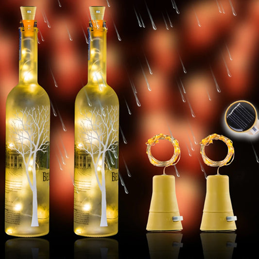 Solar Power Wine Bottle Lights LED String Light Outdoor Decoration