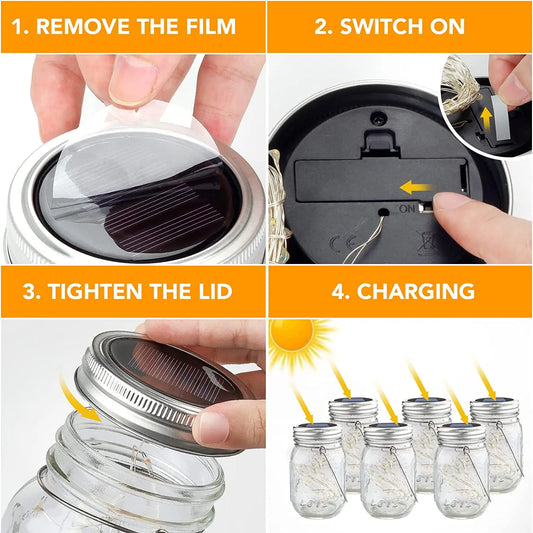 Mason Jar Firefly Solar String Lights 20 (Mason Jar Not Included)